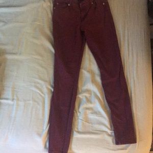Burgundy jeans